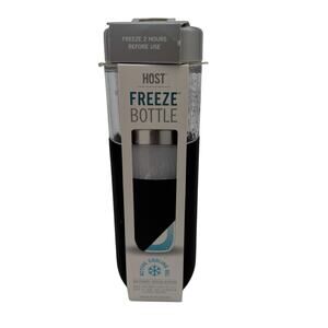 HOST Water Bottle Insulated Cooling Stainless Steel Silicone Grip Black 20 oz